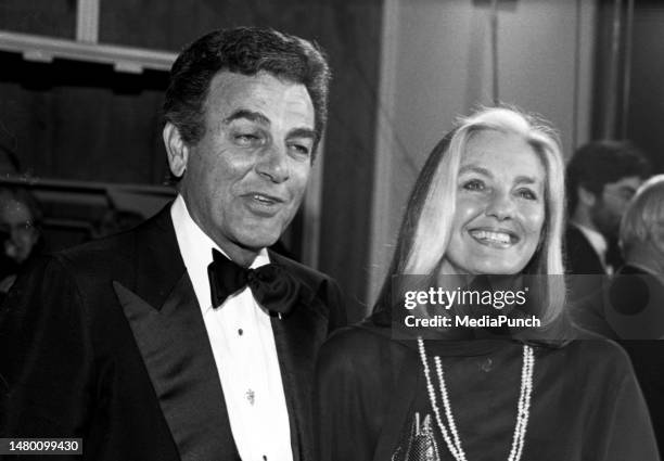 Mike Connors and wife Marylou at the 1982 AFI Lifetime Achievement Award honoring Frank Capra at The Beverly Hilton Hotel in Beverly Hills,...