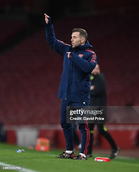 Jack Wilshere the Arsenal U18 Head Coach during the FA Youth Cup semi