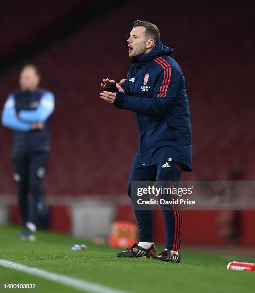 Jack Wilshere the Arsenal U18 Head Coach during the FA Youth Cup semi