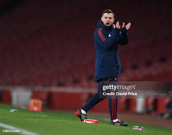 Jack Wilshere the Arsenal U18 Head Coach during the FA Youth Cup semi