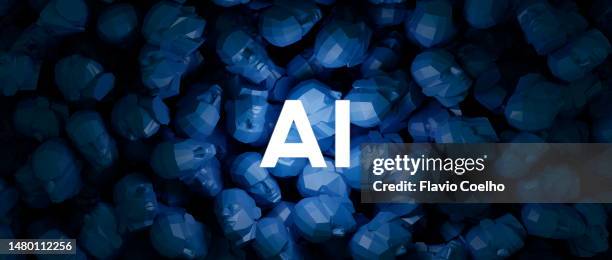 ai - artificial intelligence - over human heads - threat intelligence stock pictures, royalty-free photos & images