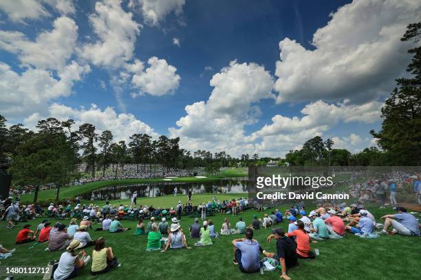 General view from behind the fifth green in the recently renovated area of the course during the par 3 competition prior to the 2023 Masters...