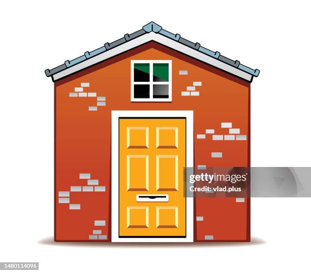 home made from red bricks icon - vlad models stock-grafiken, -clipart, -cartoons und -symbole