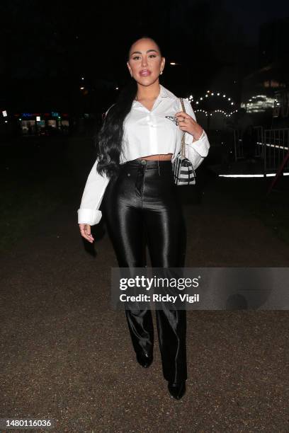 Sophie Kasaei seen attending Circus Extreme - press night at Shepherds Bush Green on April 05, 2023 in London, England.