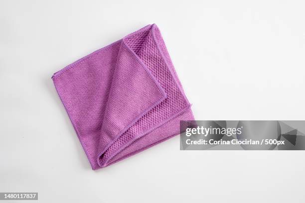 purple rag isolated on a white background,romania - vod stockfoto's en -beelden