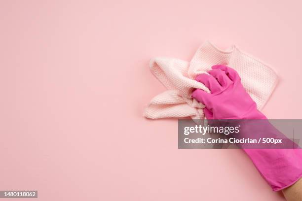 hand in latex gloves and cloth on a horizontal surface,romania - house cleaner stock pictures, royalty-free photos & images