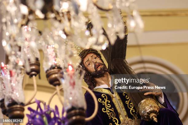 Passage of the Most Holy Christ of the Three Fallen during the procession of the Most Holy Christ of the Three Fallen on Holy Wednesday, April 5 in...
