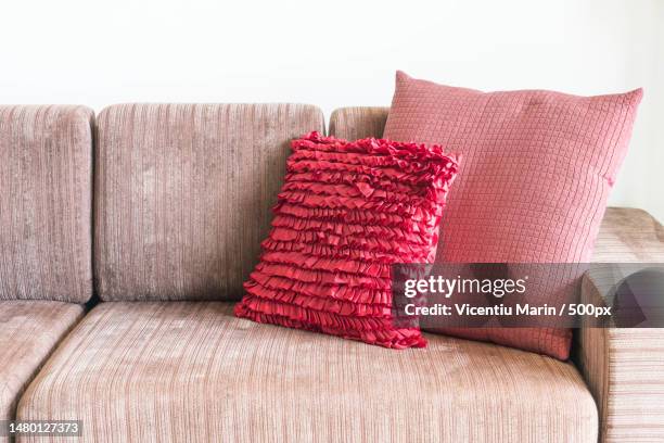 beautiful pillow on sofa decoration in living room,romania - cushion texture stock pictures, royalty-free photos & images