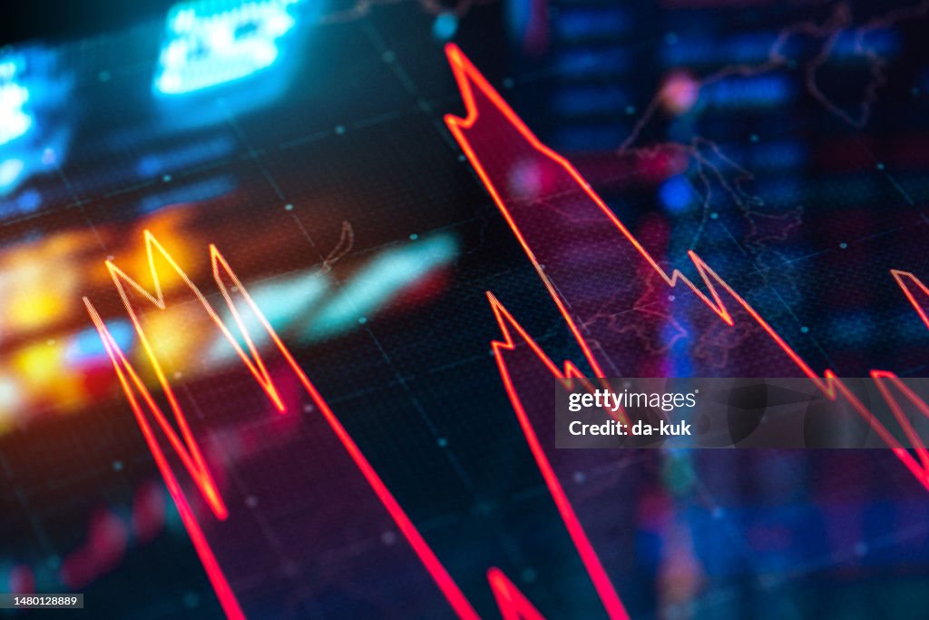 Trading Charts And Graph Data On Lcd Closeup High-Res Stock Photo ...