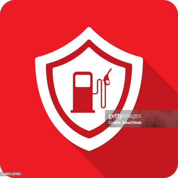 shield gas pump icon silhouette 2 - powerful engine stock illustrations
