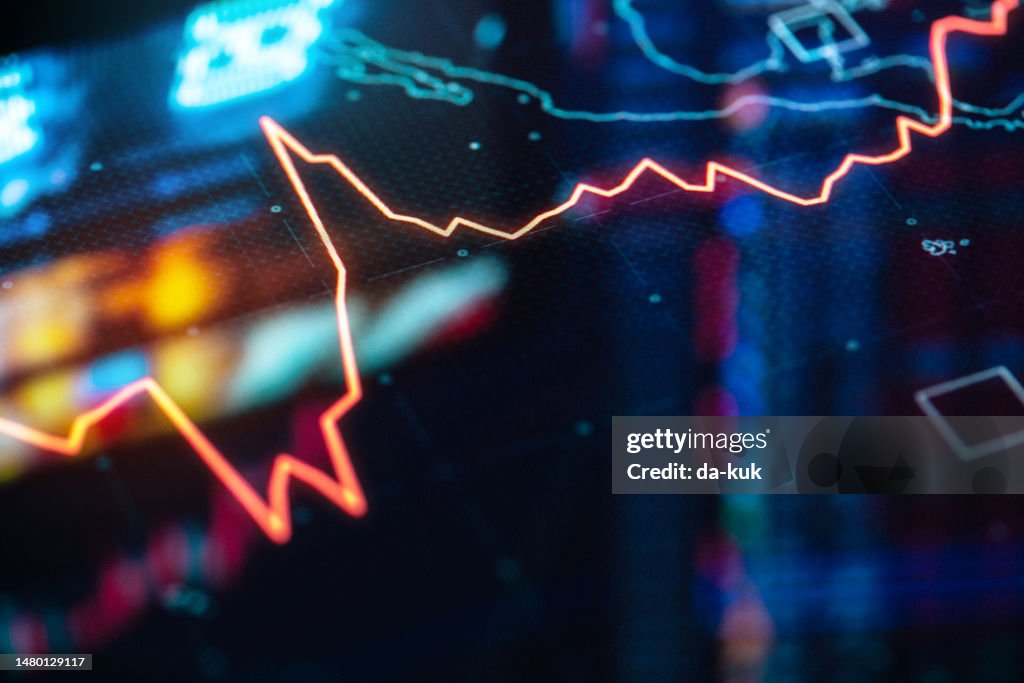 Trading Charts And Graph Data On Lcd Closeup High-Res Stock Photo ...