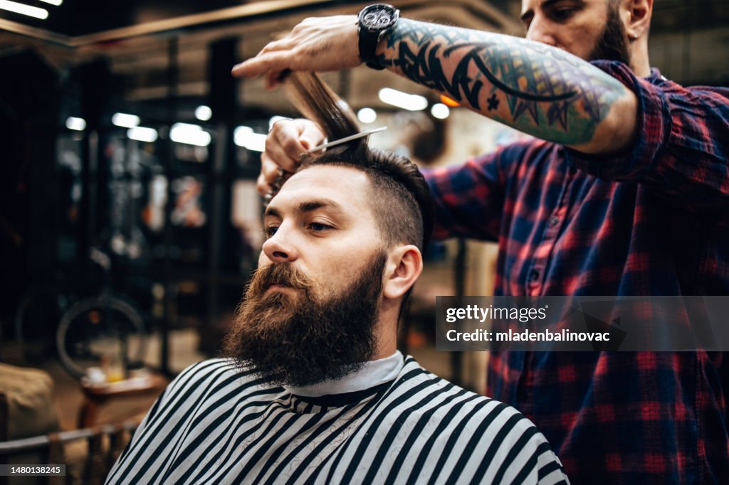 Man at hair salon