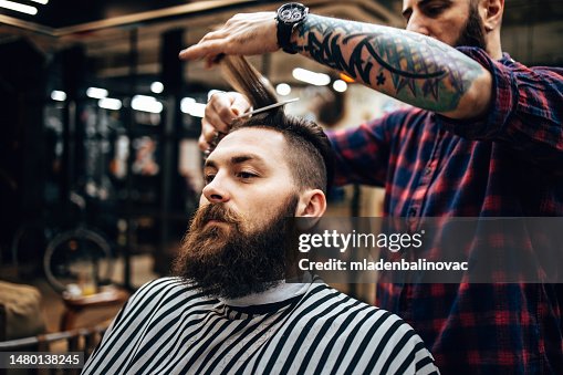 Man at hair salon Man at hair salon