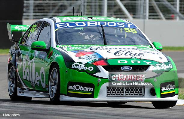 David Reynolds drives the Bottle-O racing team Ford during qualifying for race 15 of the V8 Supercar Championship Series at Reid Park on July 8, 2012...