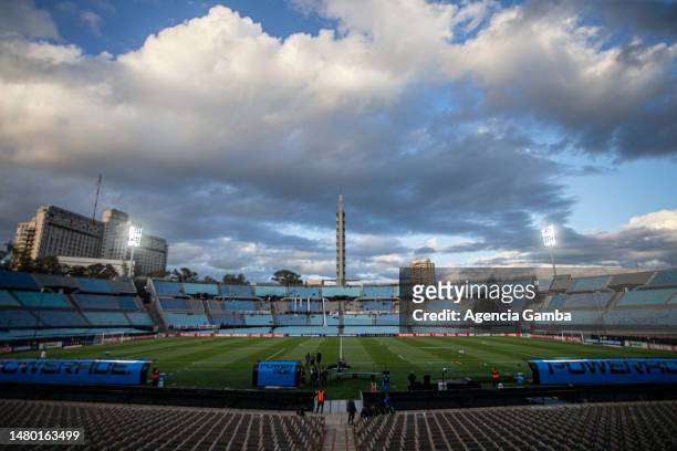 General view of Centenario Stadium before the Copa CONMEBOL Sudamericana 2023 group B match between Danubio and Emelec at Centenario Stadium on April...