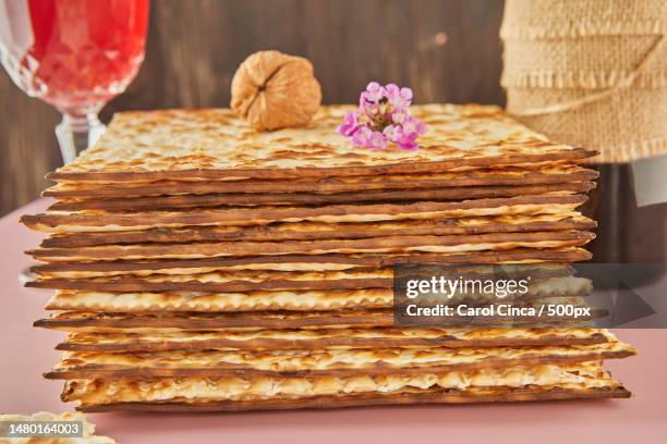 pesah celebration concept - jewish passover holiday close up,romania - matzah stock pictures, royalty-free photos & images