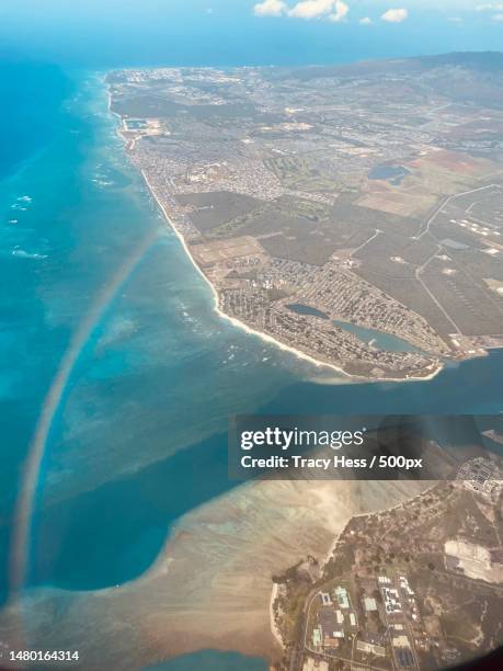 aerial view of sea against sky,kula,united states,usa - kula stock-fotos und bilder