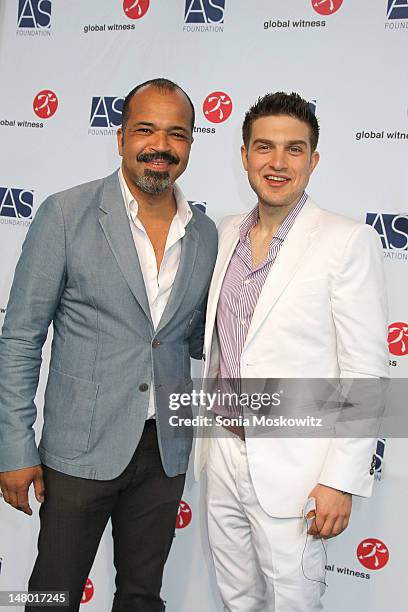 Jeffrey Wright and Alexander Soros attend The Alexander Soros Foundation's Global Witness "Unmasked" Gala on July 7, 2012 in Bridgehampton, New York.