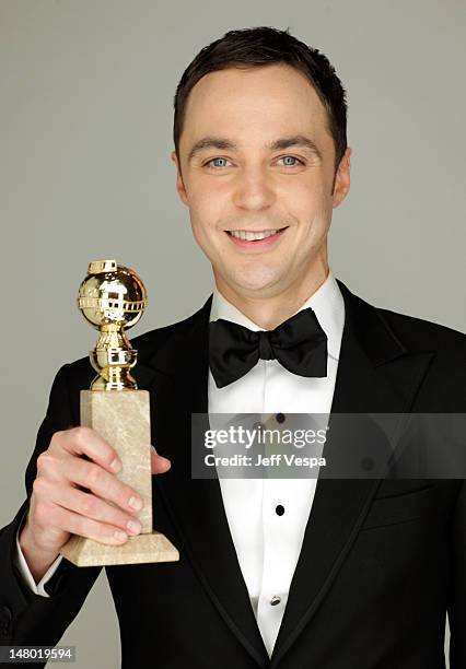 Actor Jim Parsons, winner of the Best Actor Performance In A Television Series - Musical Or Comedy pose for a portrait backstage at the 68th Annual...