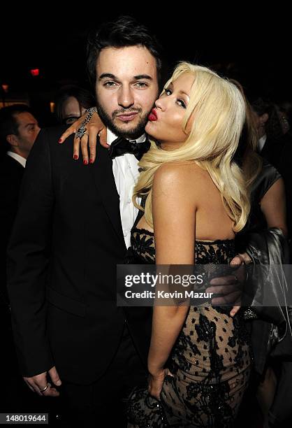 Matthew Rutler and Christina Aguilera attends the InStyle and Warner Bros. 68th annual Golden Globe awards post-party at The Beverly Hilton hotel on...