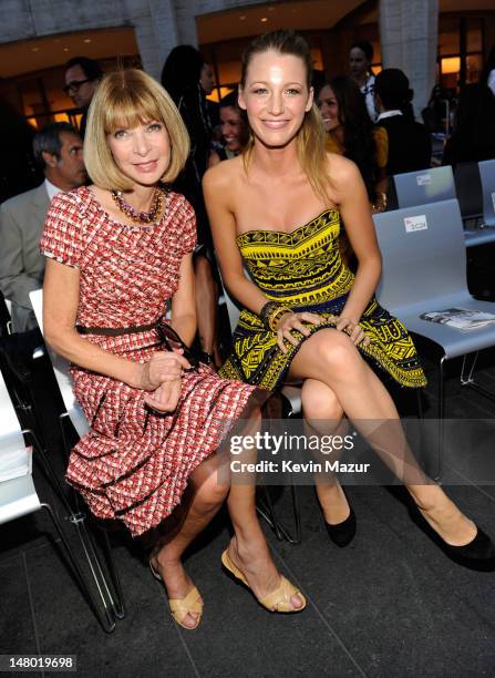 Anna Wintour and Blake Lively attends Fashion's Night Out: The Show at Lincoln Center on September 7, 2010 in New York City.