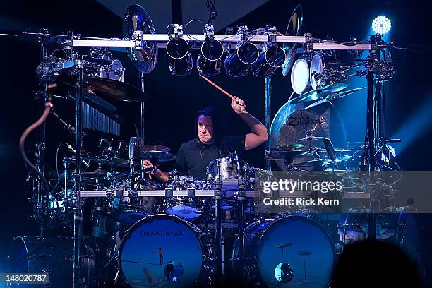 Drummer Mike Mangini of Dream Theater performs at ACL Live on July 7, 2012 in Austin, Texas.