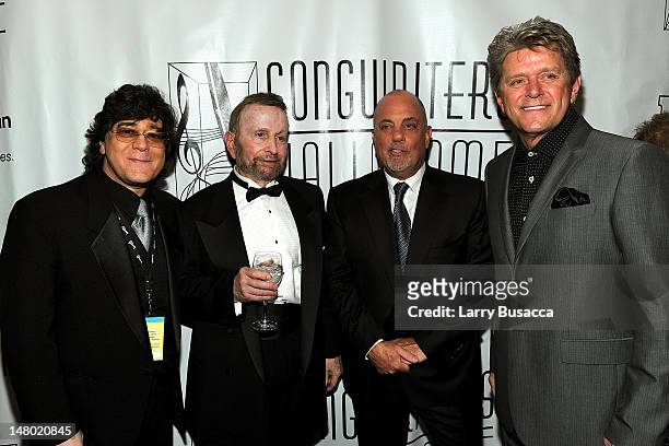 John Tita, Johnny Mandel, Billy Joel and Peter Cetera attend the 41st Annual Songwriters Hall of Fame Ceremony at The New York Marriott Marquis on...