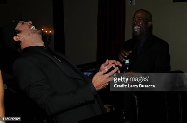 Luke Bryan and Darius Rucker attend the Capitol Records Party following the 44th Annual CMA Awards at Sambuca on November 10, 2010 in Nashville,...