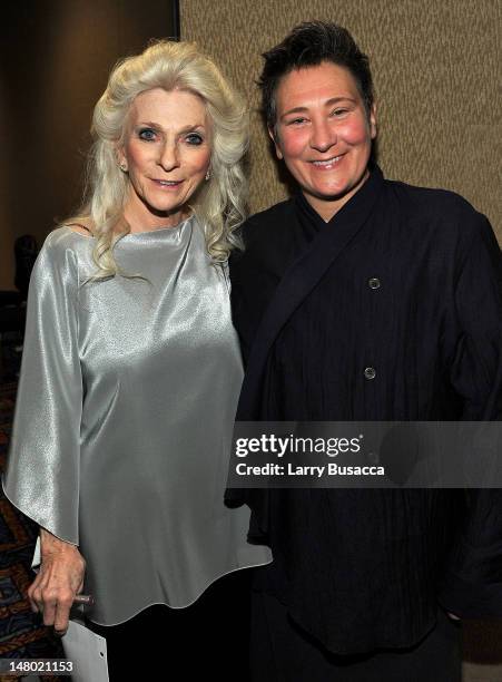 Judy Collins and k.d. Lang attend the 41st Annual Songwriters Hall of Fame Ceremony at The New York Marriott Marquis on June 17, 2010 in New York...