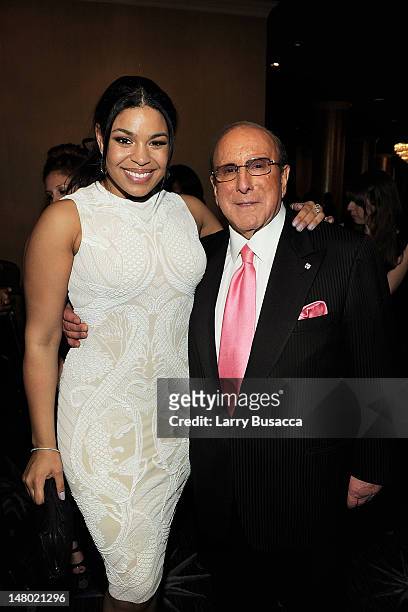 Singer Jordin Sparks and Producer Clive Davis attends the 2011 Pre-GRAMMY Gala and Salute To Industry Icons Honoring David Geffen at Beverly Hilton...