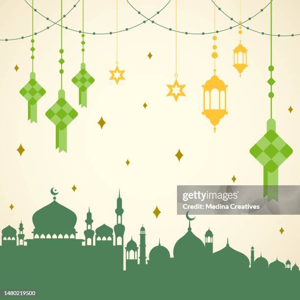 traditioneller ketupat-hintergrund für islamische religionen, eid al fitr, eid al adha, ramadan kareem. - eid ul fitr stock-grafiken, -clipart, -cartoons und -symbole