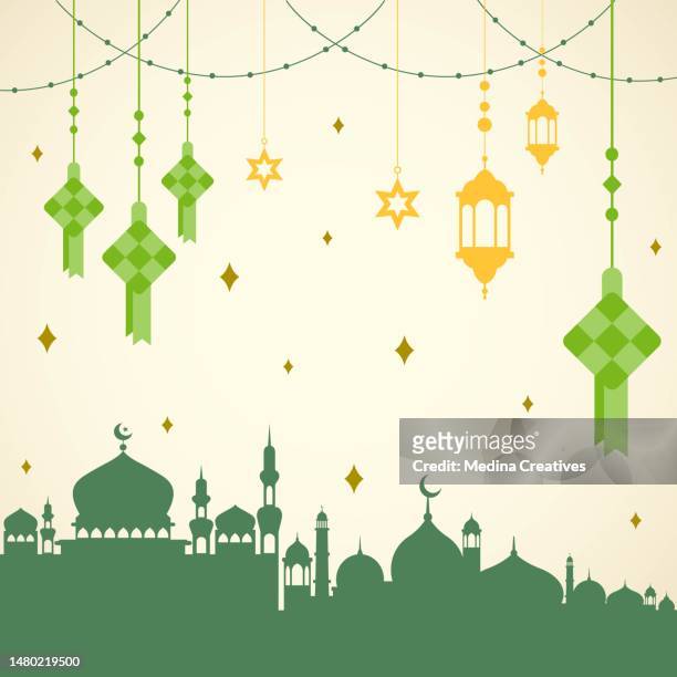 stockillustraties, clipart, cartoons en iconen met traditional ketupat background  for islamic religions ,eid al fitr, eid al adha, ramadan kareem. - eid al fitr celebration to mark the end of ramadan