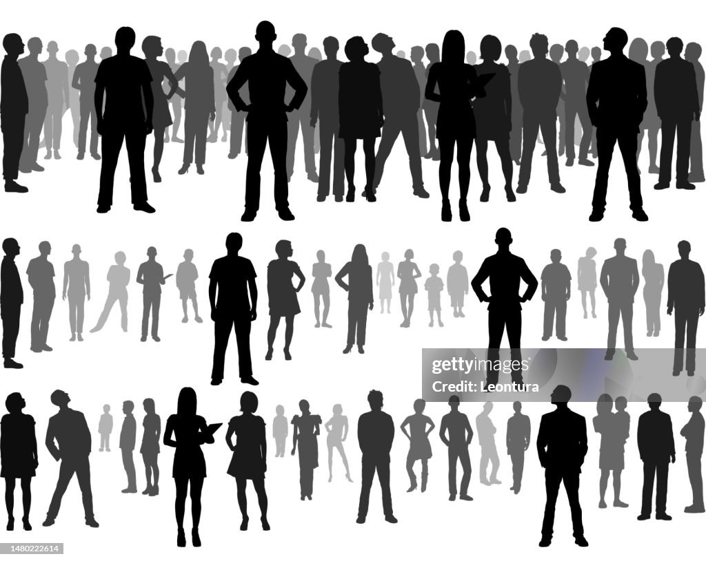 Multitud altamente detallada (todas las personas son completas y móviles, ver más abajo)