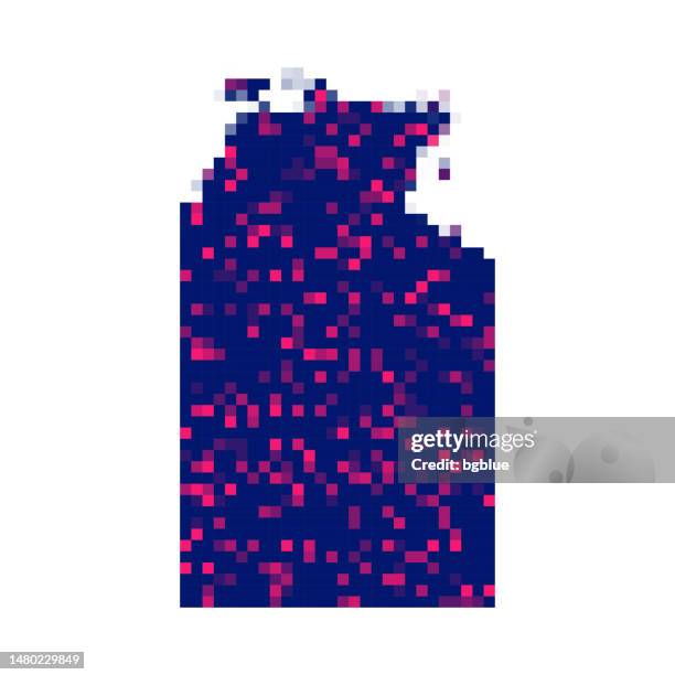 northern territory map in pixels on white background - darwin stock illustrations