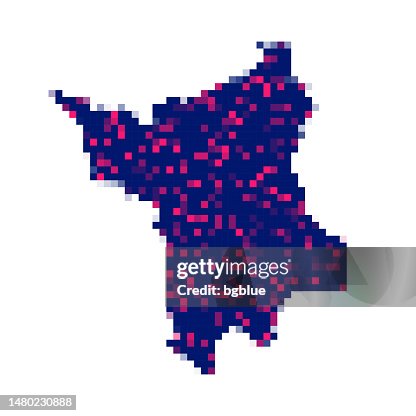 Roraima map in pixels on white background Roraima map in pixels on white background