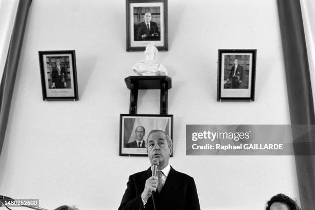 Le discours d'Edouard Balladur à la mairie de Gourbeyre, en juillet 1987.