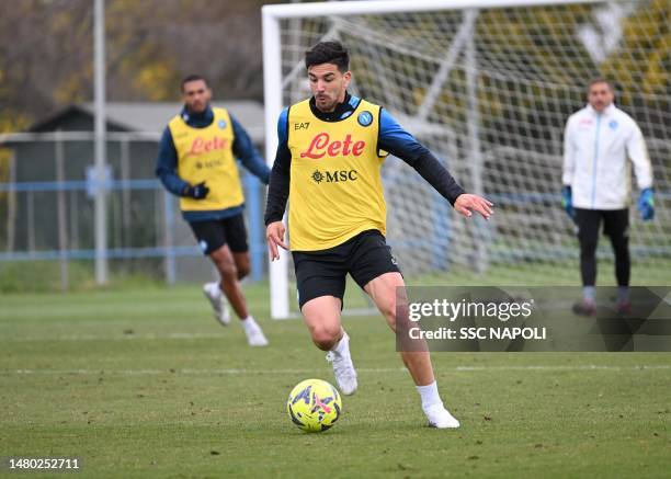 Of Napoli during a training session on April 06, 2023 in Naples, Italy.