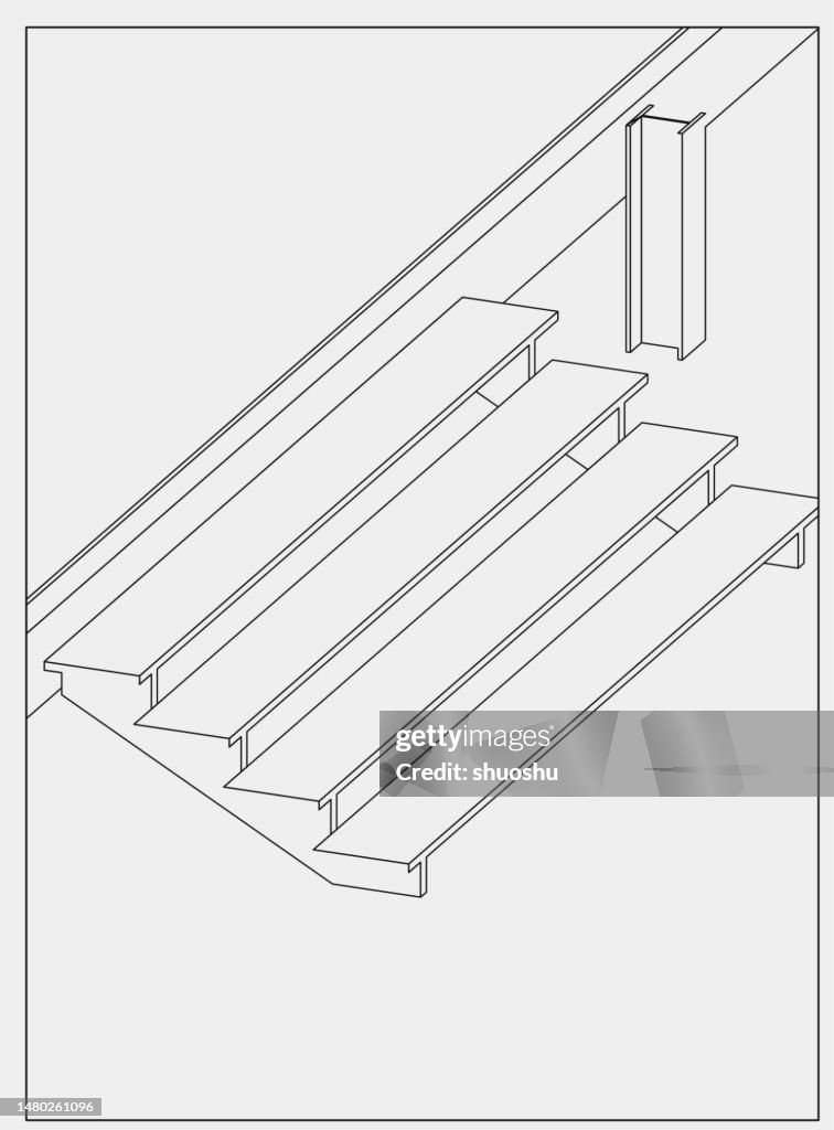 Stair Geometry Pattern Abstract Black And White Geometric Line Stair Pattern Background High ...