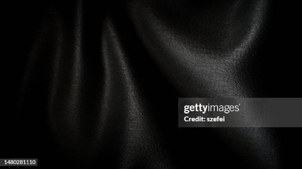 smooth elegant black polyester textile texture fabric background. - polyester fotografías e imágenes de stock