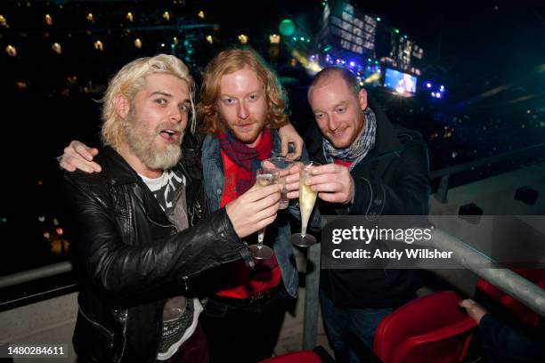 Scottish rock band Biffy Clyro photographed at Wembley Stadium in 2010