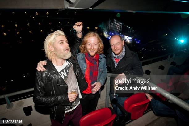 Scottish rock band Biffy Clyro photographed at Wembley Stadium in 2010