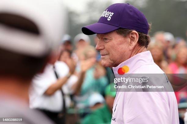 Tom Watson of the United States takes part in the first tee ceremony prior to the first round of the 2023 Masters Tournament at Augusta National Golf...