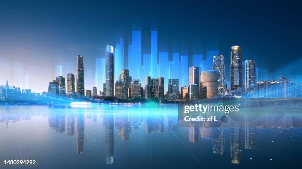 metaverse world ctiy concept image - finance and economy stock pictures, royalty-free photos & images