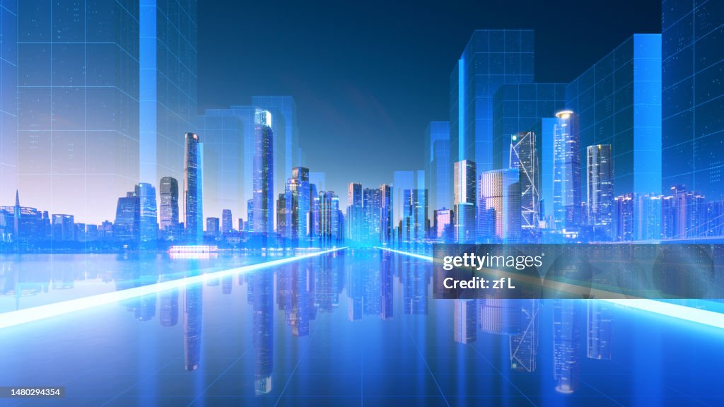 Metaverse world ctiy concept image
