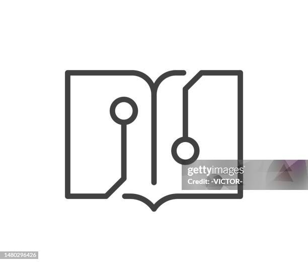 artificial intelligence - learning - line illustration - artifical intelligence learning stock illustrations