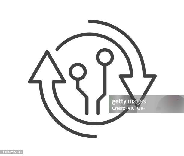 artificial intelligence - research - line illustration - electronic sensor stock illustrations