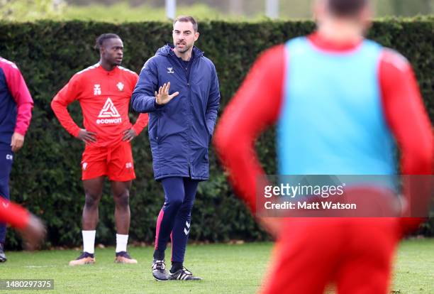 Southampton manager Ruben Selles during a Southampton FC training session at the Staplewood Campus on April 06, 2023 in Southampton, England.