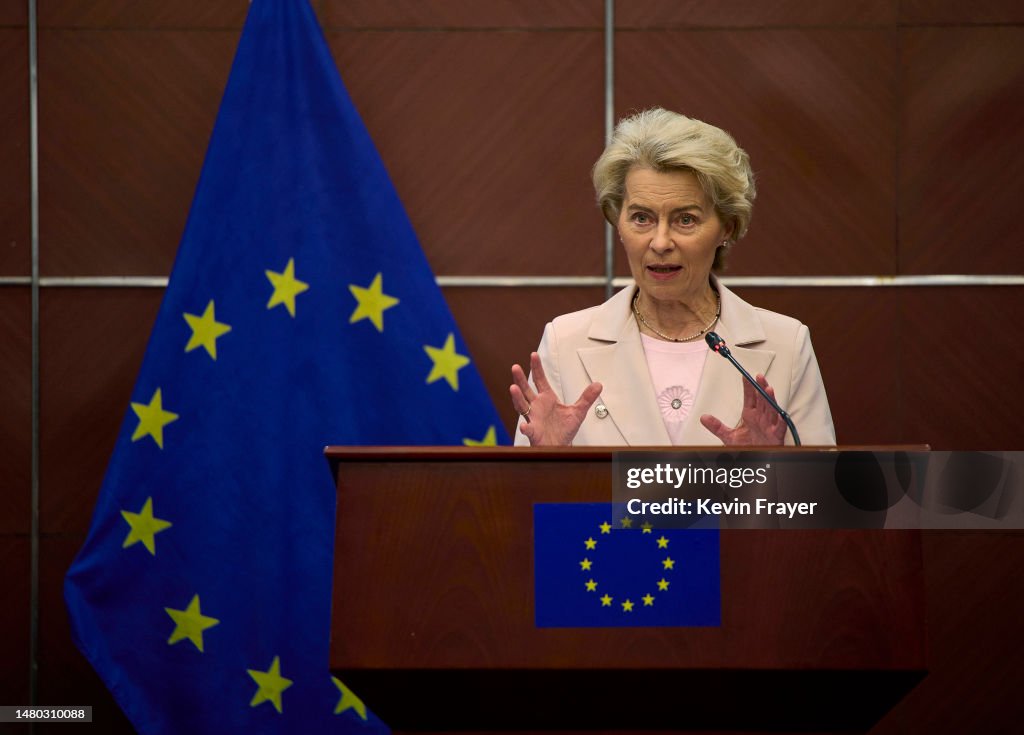 European Commission President Holds Press Conference During China Visit