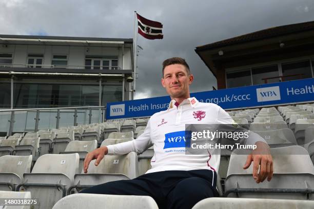 Cameron Bancroft of Somerset poses for a photo following Day One of the LV= Insurance County Championship Division 1 match between Somerset and...