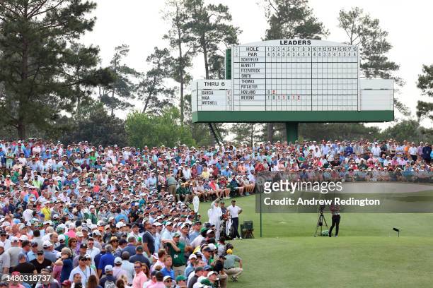 Viktor Hovland of Norway \during the first round of the 2023 Masters Tournament at Augusta National Golf Club on April 06, 2023 in Augusta, Georgia.